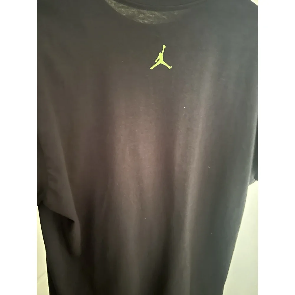 Jordan Brand T-Shirt Men's Large Basketball Slam Dunk Jumpman Black green - NWOT